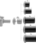 2-Inch M48 Extension Tube Kit With 5 Rings For Backfocus, Eyepiece Projection And Flatteners, DSLR attachment diagram