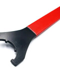 Red Spanner Collet Chuck Wrench ER-32UM for CNC Milling, durable hand tool with black head and red handle for clamping nuts.