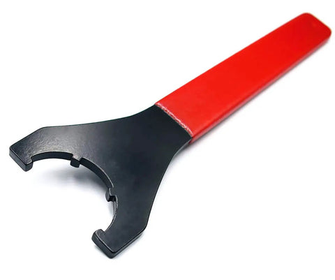 Red Spanner Precision Wrench For CNC Milling Collet Chuck with red handle, used for tightening and loosening clamping nuts and screws.