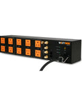Top Shelf Power Conditioner With Ten Outlet Surge Strip delivering safe voltage control plus coax ethernet for home theater.