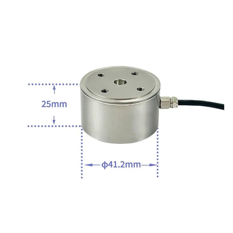 Compact Micro Column Load Cell With Built In Indicator Display for Small Space Applications, 41.2mm diameter, 25mm height