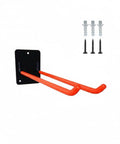 Heavy Duty Iron Tool Rack For Garage Organization, Vertical Wall Mount Storage For Shovels, Rakes And Brooms, Compact Utility Hanger, Orange Finish