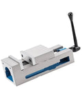 4-Inch Heavy Duty Flat Vise For Milling Machine With Integrated Fixed Corner And Smooth Finished Surface, steel construction, manual lever.