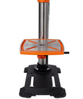 8 Inch Benchtop Drill Press With Laser Positioning For Wood And Metal showing tilting table and sturdy cast steel frame.