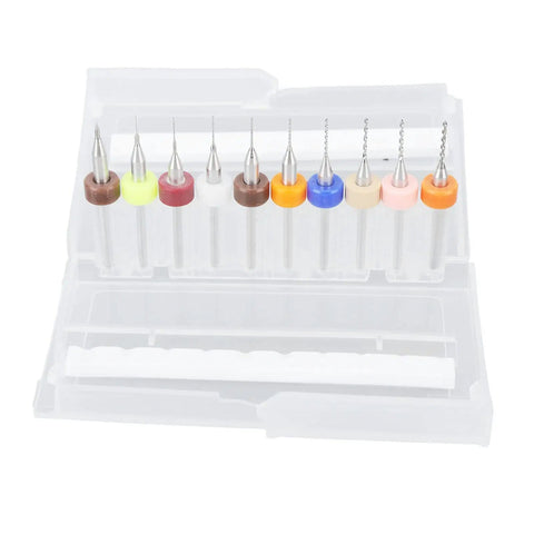 Hand Drill Bit Set Kit With 57 Pieces, Dope 46 Micro Drill Bits And 10 PCB Mini Bits, multiple colors in clear case.
