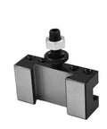 AXA 250-102 wedge-type tool post for mini lathe, front view with mounting bolt