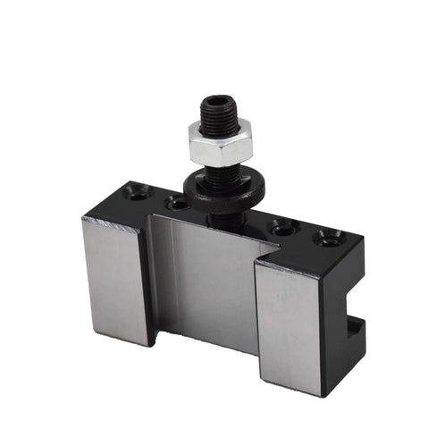 AXA 250-102 wedge-type tool post for mini lathe, front view with mounting bolt