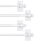 Magnetic Curtain Rods 4 Pack For Metal Doors Nine To Sixteen Inch Adjustable Half Inch Diameter White No Tools Required Install