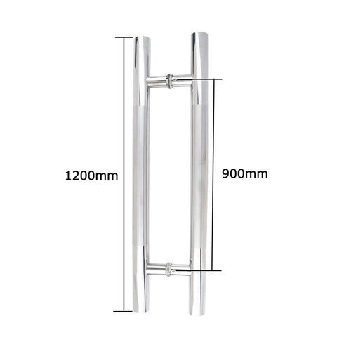 Heavy Duty Stainless Steel Round Tube Door Handle For Home Office Glass Doors And Sliding Doors, 1200mm x 900mm dimensions