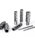 Oscarbide 13-piece annular cutter set with 2-inch cutting depth and Weldon shanks, includes 2 pilot pins