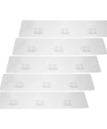 5Pc Heavy Duty Wall Mounted Storage Rack Featuring Hardcore Adhesive Hooks For Bathroom And Shower Caddy No Sweat Rent Friendly Plastic Shelf Rack Quick Grip Design clear adhesive hooks laid out