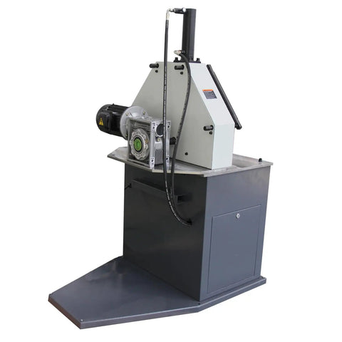 Kaka Industrial Heavy Duty Hydraulic Roll Bending Machine, 2 In Flat Bar Square Tube Round Pipe Profile Bender side view.
