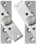Slick Running 4 Inch Pivot Hinges For Hidden Doors, Concealed Stainless Steel Hardware In Brushed Finish Pair showing smooth surface and pivot design.