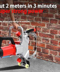 Heavy-Duty Concrete Circular Saw With Water Pump For Wet Dry Cutting Of Stone And Reinforced Concrete Up To 270mm Deep cutting through a brick wall.