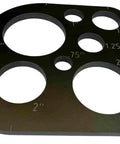 Top Shelf 11 Piece Phenolic Corner Radius And Circle Template Set showing multiple circle cut sizes for woodworking and DIY.