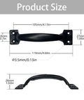 Size dimensions of 2 Pack 5 Inch Black Metal Vintage Barn Door Pull Cabinet Handle Set for Farmhouse Rustic Cabinets Indoor Outdoor Use