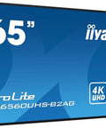 65 inch iiyama LH6560UHS-B2AG UHD LCD digital signage display with sleek design for retail settings.