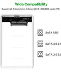 Sata Iii To Usb Three Compact Storage Drive Docking Station Enclosure Case With Uasp Support Knockout Transfer Speeds wide compatibility for 2.5 inch SATA drives