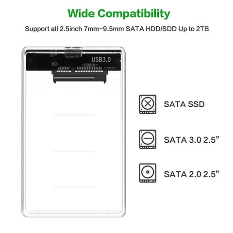 Sata Iii To Usb Three Compact Storage Drive Docking Station Enclosure Case With Uasp Support Knockout Transfer Speeds wide compatibility for 2.5 inch SATA drives