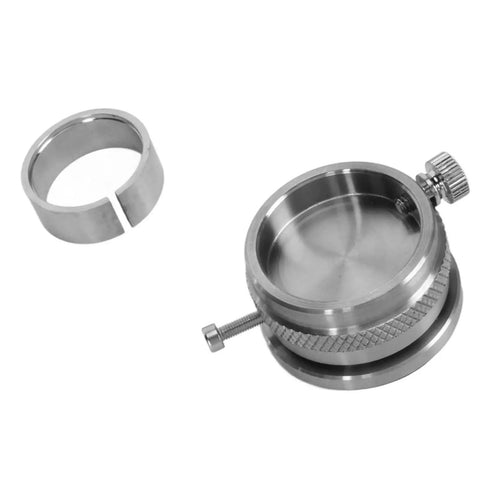 Close-up of Stainless Steel Watch Movement Base Holder Kit With Precision Adjustment Tool for 2824 2671 3135 8500 3100 7750 2000 Movements.
