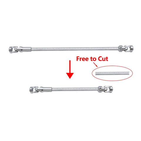 Stainless Steel Free To Cut Length Driveshaft With Universal Joint For 1/10 RC Crawler Upgrades SCX10 TRX4 Capra CNC Machined 5mm Output Shaft