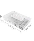 Woodruff Key Set 135 Pcs Carbon Steel Keyway Assortment box dimensions 19.5cm, 13cm, 3.5cm in transparent storage case