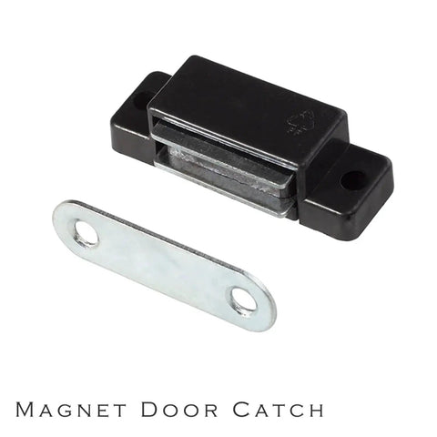 Magnetic Touch Latch For Cabinets And Cupboards No Handle Door Catch Black Plastic Magnet Closure For Modern Furniture