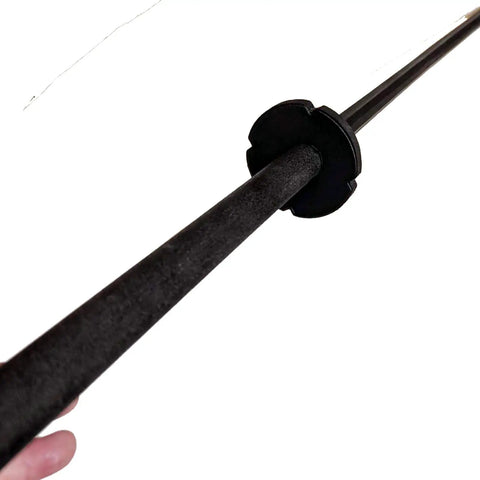 40 Inch Foam Training Katana Sword For Safe Sparring And LARP with black high-density foam blade close-up view