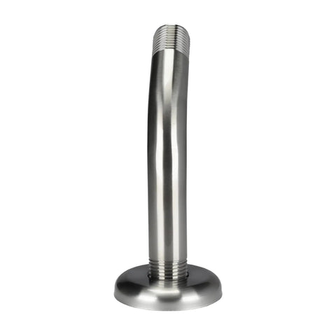 6 Inch Shower Arm Flange And Assembly In Brushed Nickel Finish For Wall Mount Showerheads, Durable One Half Inch IPS Thread, Two And One Quarter Inch Outer Flange Diameter