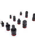 Top Tier Ft Vogue 11 Piece Impact Socket Adapter Set Made From Tough Cr V Steel With Secure Spring Loaded Ball Detents, assorted adapters