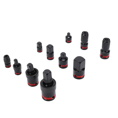 Top Tier Ft Vogue 11 Piece Impact Socket Adapter Set Made From Tough Cr V Steel With Secure Spring Loaded Ball Detents, assorted adapters