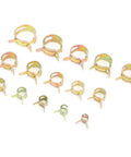 Rock Solid 115 Piece Hose Clamp Assortment Kit With Colored Zinc Plated Spring Clips For Water Tubes Air Pipes And Automotive Plumbing Fasteners That Are Durable Versatile And Perfect For Any Home Repair Job You Might Have. assorted zinc-plated spring hose clamps
