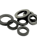 Go-To Black Rubber Flat Washer Gasket Set, 224-Piece Assortment in 12 Sizes From M2 to M8, Durable Insulation Ring Washers for DIY Projects, Plumbing Repairs, Furniture Fixes, and General Home Improvement. Black rubber flat washers in assorted metric sizes.