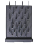 Bottle Drying Rack Pegboard Wall Mounted Desk Black 27 Pegs Removable PP Glassware Drying Draining Rack For Lab Cleaning And Education Beaker And Flask Air Drying System That Dries Like A Pro, front view