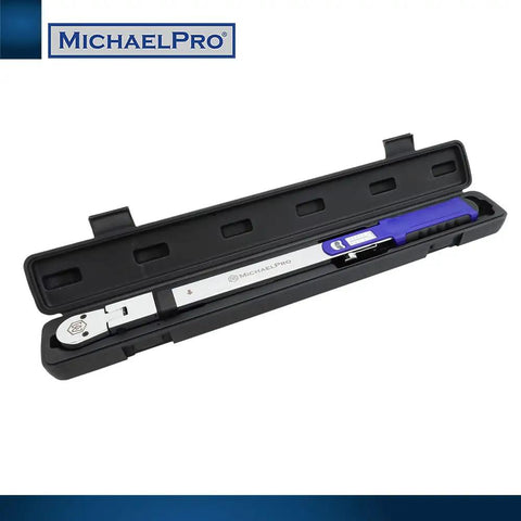 Half Inch Drive Split Beam Torque Wrench With Flex Head, 40 to 250 ft-lb Range, shown in black case for mechanics