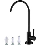 Superior Matte Black Water Filter Faucet Offers Easy Peasy Reverse Osmosis Setup For Kitchen Sink Straight Up Crafted From Solid Lead Free Stainless Steel with adapter sizes.