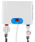 Built Different Under Sink Instant Water Boiler And Tankless Electric Heater Crafted From Rugged Stainless Steel For Quick As Lightning Hot Water Delivery In Home Or Office Setups - top view with digital display and connections