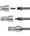 Three Pro Grade Round Shank Auger Power Drill Adapter For Earth Augers Converts Electric Drills To Ground Drills Use With Corded Or Cordless Drills Compatible With SDS Rotary Hammer Tools Two Groove Round Shank
