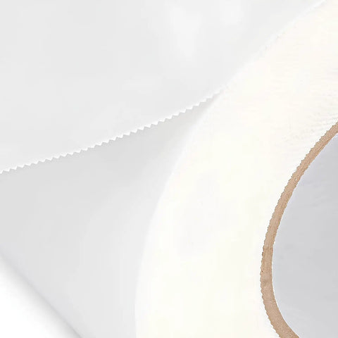 Close-up of Heavy Duty Vapor Barrier Tape 4 Inch By 180 Feet Polyethylene Seam Tape for moisture barrier sealing, white finish
