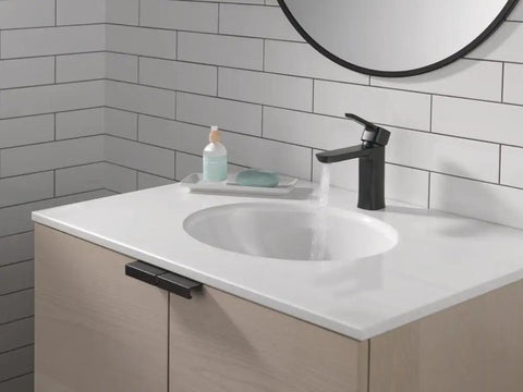 Modern Matte Black Bathroom Faucet For Vanity 1 Or 3 Hole Installation With Included Deck Plate Push Pop Drain No Fuss Install