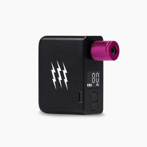 AirMach Electric Mini Inflator Pro Digital Portable Bike Pump With LED Pressure Display And USB C Rechargeable Battery Up To 120 PSI For Road Gravel BMX And MTB Tires Universal Valve