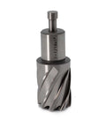 Front view of OSCARBIDE annular cutter, 1-1/16 in diameter x 1 in depth, 3/4 in Weldon shank for magnetic drill press