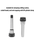 Solid 1 PC ER Collet Chuck Holder For CNC Tooling With High Hardness Precision Thread And Smooth Surfaces Perfect For Heavy Load Milling And Turning On Your Lathe Machine Shop Gear, side view and top view.