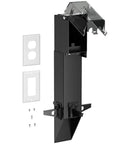 19.5 Inch Low Profile Garden Post Enclosure With Built Tough Weatherproof Rain Cover For GFCI Outlets, showing components and assembly parts.