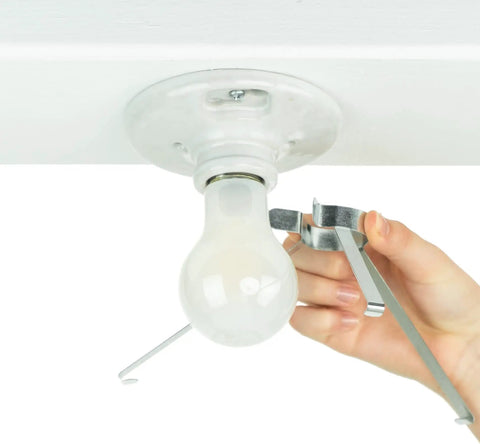 Clip On Ceiling Light Cover That Hides Exposed Bulbs In Seconds Easy No Fuss Fixture Shield For Most Light Fixtures Sleek Modern Look And Quick Tool Free Install 1 Pack installation in progress showing hand clipping on cover
