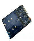 Rock Solid Dual Sata 3.0 Ssd Adapter Card With Integrated Raid 0 And Raid 1 Support top view showcasing two M.2 slots and connectors.