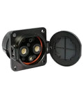 Badass Road Ready Heavy Duty Ev Charger Adapter with sealed connector and weatherproof design for fast charging.
