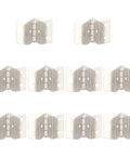 10pcs Foldable Right Angle Cabinet Hinges 6 Hole Silver Iron for DIY Furniture and Drawers Clamping 24mm Board Hinge
