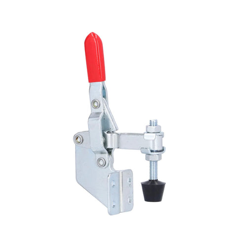 Heavy Duty Toggle Clamp 100Kg 220.5Lb Quick Release Fixture Clamp with red handle for woodworking and metalwork.