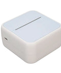 Banapoy Inkless Bluetooth Thermal Label Maker Machine With Five Rolls Paper portable pocket-sized sticker printer in white and blue.